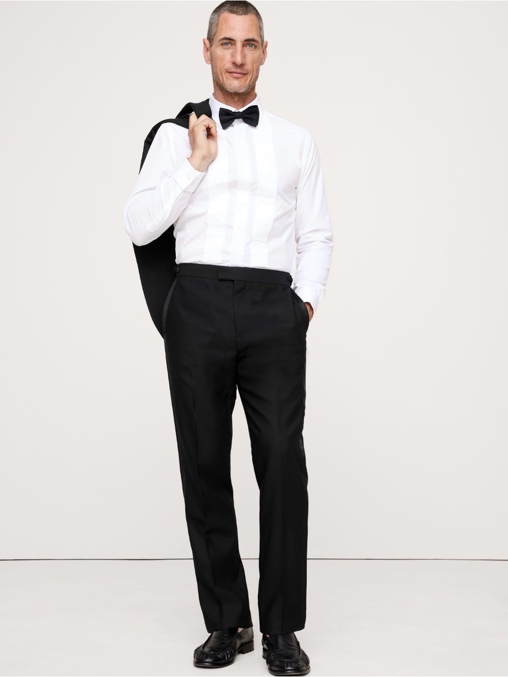 NWT Banana Republic Slim Italian Barathea Tuxedo Black Pant Sz 32 x 30